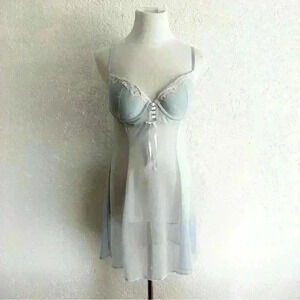 Powder blue sheer negligee‎